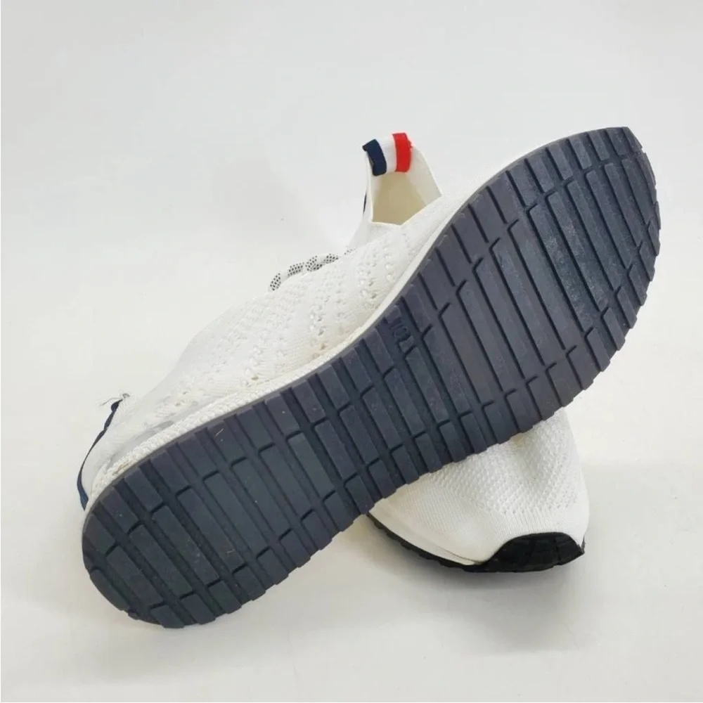 J/SLIDES White Sneakers with Red and Blue Stripes - Picture 2 of 6